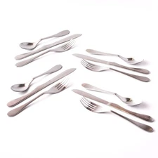 KNORK Lite 12pc Flatware Set Matte Finish Starter Stamped Series Kitchen Tool
