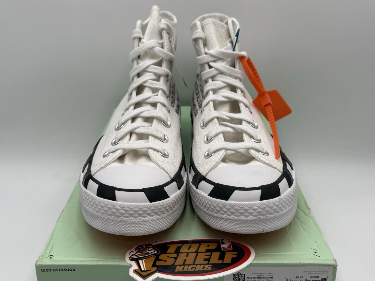 DS New Off-White Converse Chuck 70 White Size 9 Authentic White OG