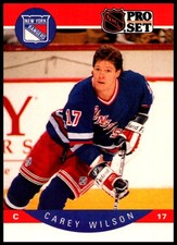 1990 Carey Wilson Pro Set HOCKEY #210 New York Rangers
