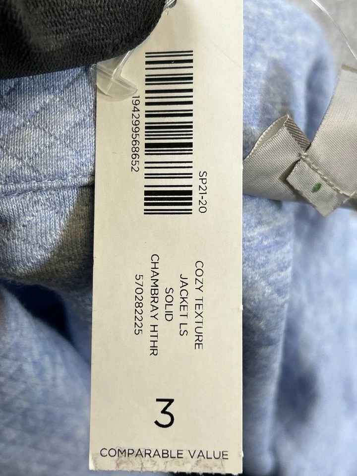 Chico's Jacket Womens 3 Large Blue Full Zip New - Image 4 of 4