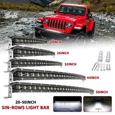 Curved 20''26''32''38''44''50'' LED Light Bar Offroad Single Row Combo Driving Light