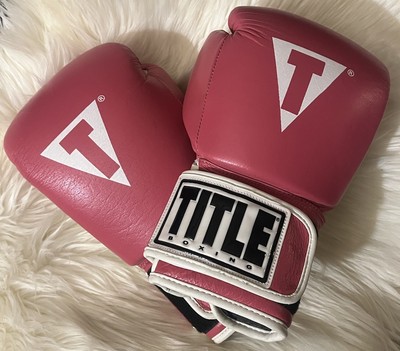 14 Oz PINK Title Boxing Gel Gloves Genuine Leather