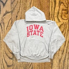 Vintage 90  s Iowa State Cyclones Champion Reverse Weave Hoodie