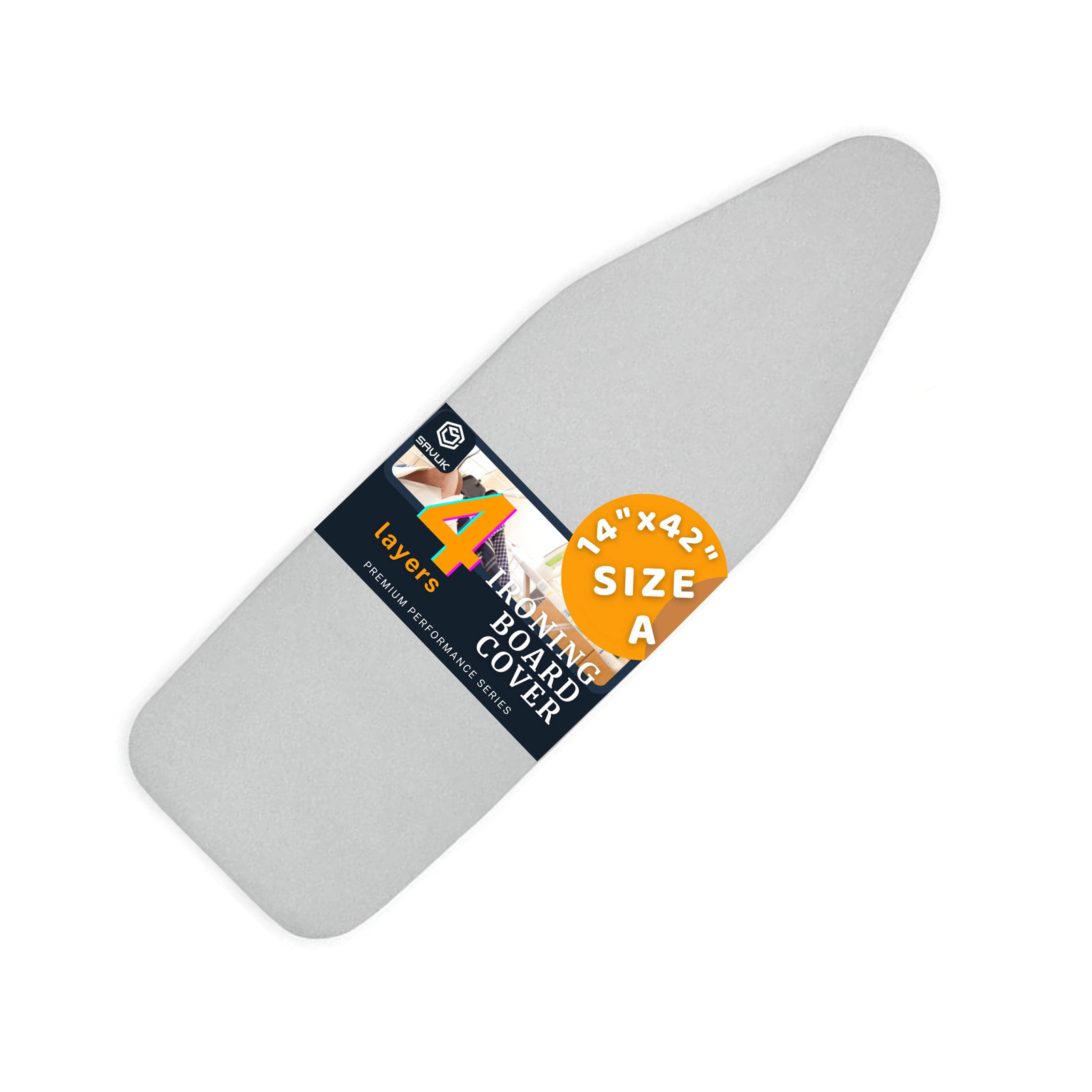 14x42 inch Ironing Board Cover and Pad, Adjustable Elastic Edge Fit, Extra Th...-image