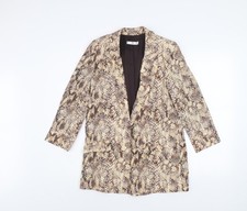 MNG Women&rsquo;s Brown Snake Print Viscose Blazer XS