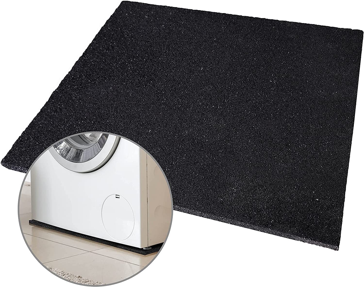 Dalle anti-vibration Mario 10 pour machine à laver support noir premium 60x60cm