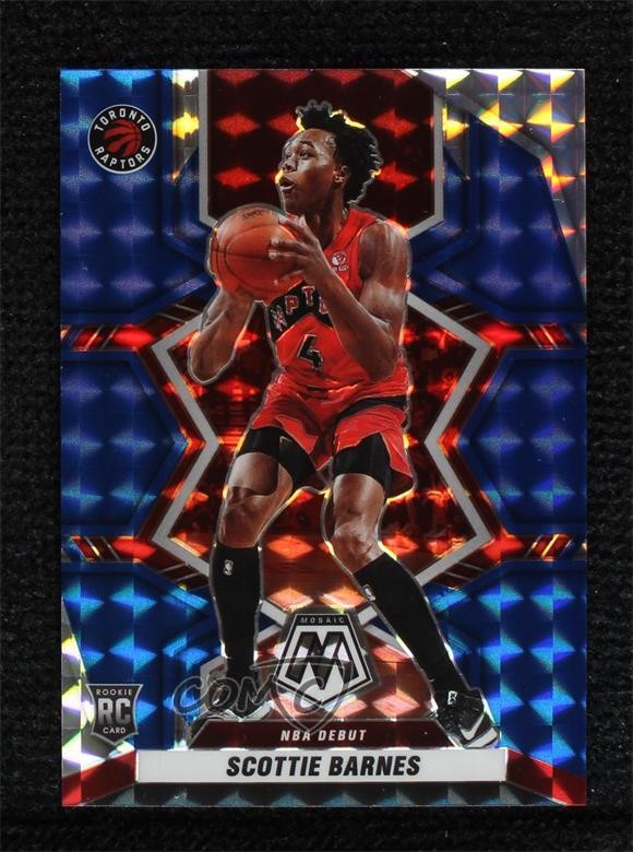 2021-22 Panini Mosaic NBA Debut Blue Mosaic Prizm 41/99 Scottie Barnes #264 mb2