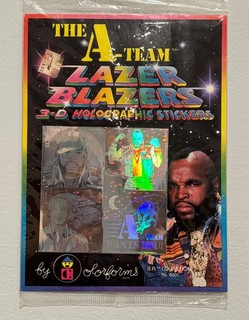 The A Team Lazer Blazers 3 D Holographic Stickers by Colorforms NEW Retro Mr. T