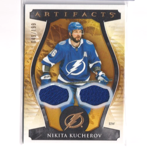 2023-24 UD Artifacts Dual Jersey 125 Nikita Kucherov /199 Tampa Bay Lightning