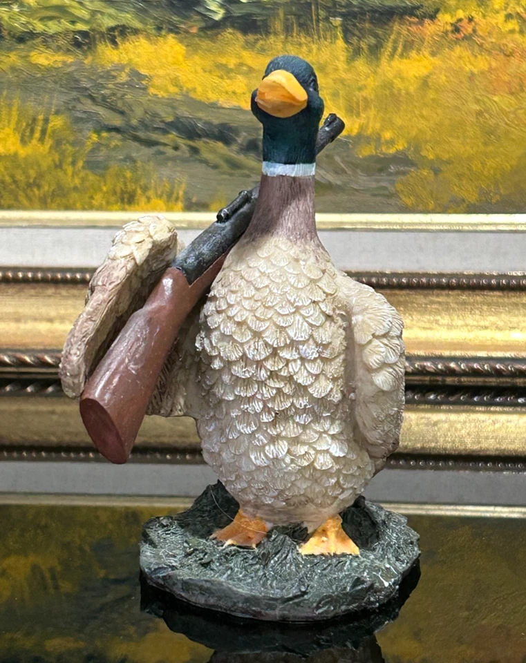 Duck is Going to Hunting. Funny Ironic Hunting 5" Figurine Statue Country Decor - Image 2 of 4