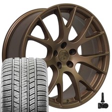 Bronze 20in Staggered Hellcat Rims Tires Set Fit Dodge Chrysler Bronze 20in Staggered Hellcat Rims Tires Set Fit Dodge Chrysler