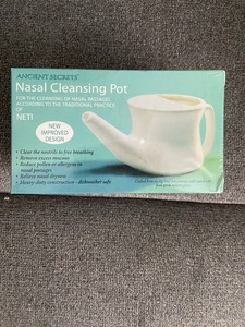Ancient Secrets ~ Nasal Cleansing Pot ~ "New Improved Design" ~ Factory Sealed