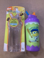 SpongeBob Batter Up 2004 Munchkin Big Kid Straw Cup With Place For Name age 2 