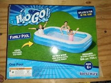 H2oGo Blue Rectangular Pool 8 Ft 7 in x 69 in x 20 in 8' 7" x 69" x 20" 54006E 