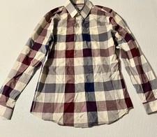 Express Men s Extra Slim Plaid Long Sleeve Button Down Shirt Size M 15-15.5