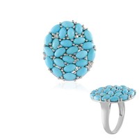 Cavill Ring 4,8Ct Sleeping Beauty TüRkis Zirkon Sterlingsilber Platin