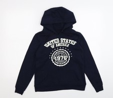 Womens UK Size 8 relax denim Blue Pullover Hoodie