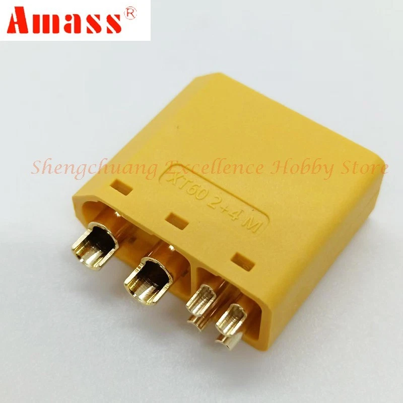 AMASS XT60W(2+4) 防水 XT60 (2+4) 连接器插头 适用于遥控电池充电器 汽车 - 第 4/16 张图片