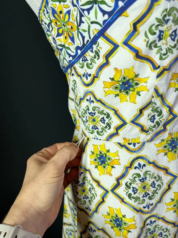 Antonio Melani Size 4 Strapless Valerie Citrus Groves Dress Blue Green - Image 3 of 4