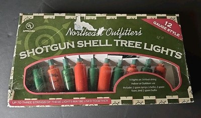 Northeast Outfitter Shotgun Shell Tree Lights Camp Decor Red & Green 12ga 14ft 