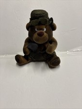 Vintage 1998 Meanies Series 2 Burny The Bear Burnt Fire Plush W/ Tag