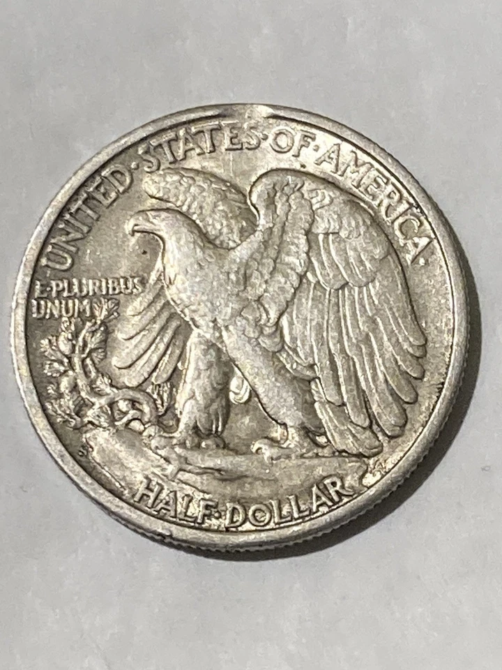 1943-S 50C Walking Liberty Half Dollar AU Small Planchet Clip - Image 2 of 4