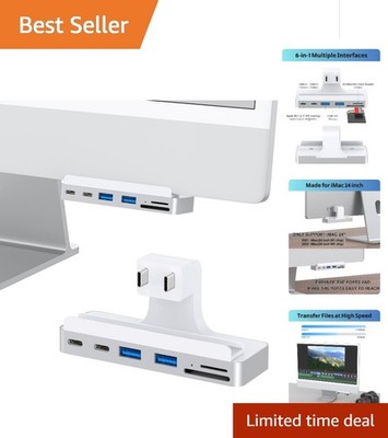 USB C 6-in-1 Hub for iMac 24-Inch - Ultimate Connectivity Solution for M1/M3/M4