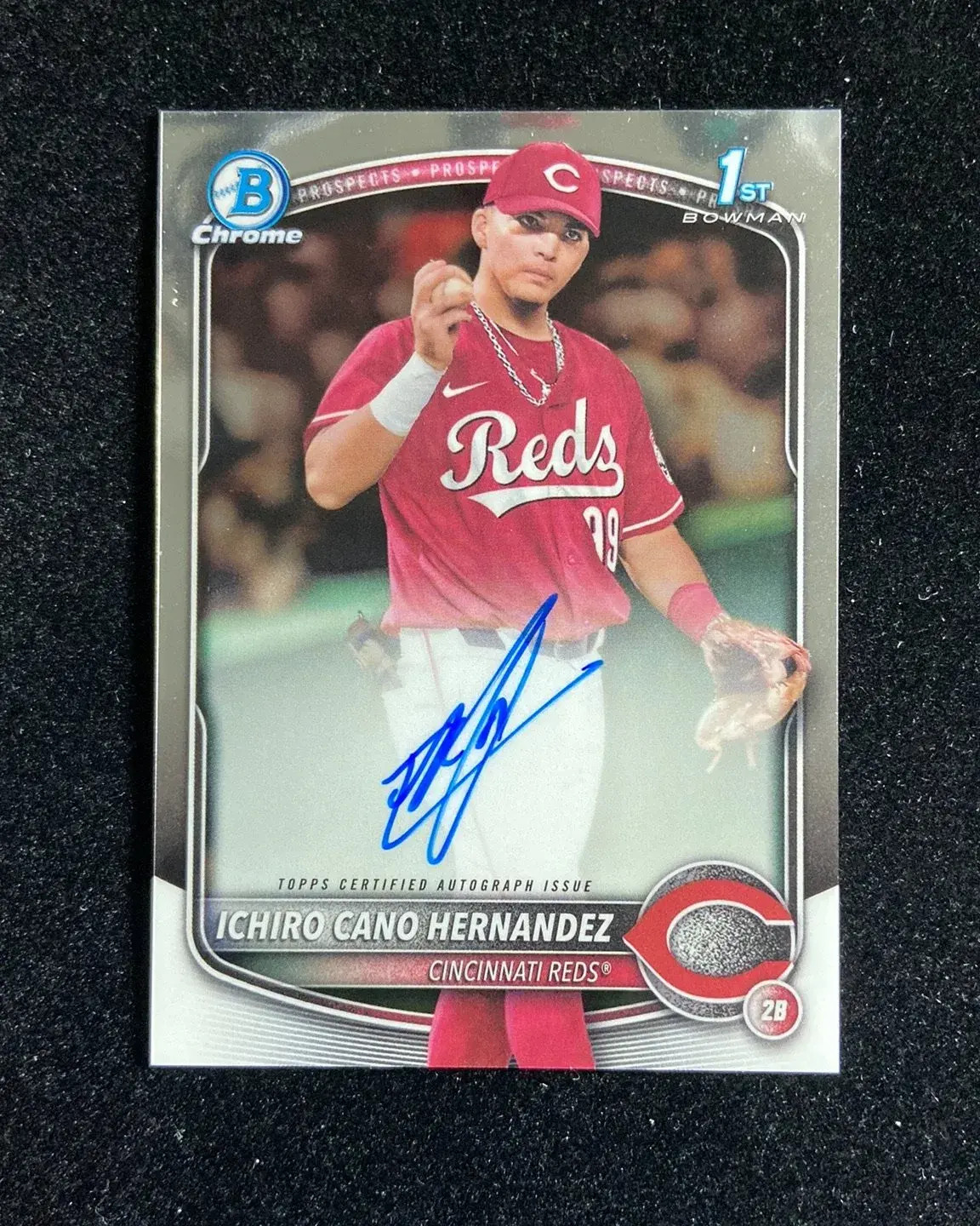 2025 Bowman Chrome Prospects 1st Auto #CPA-IC Ichiro Cano Hernandez Reds MIC