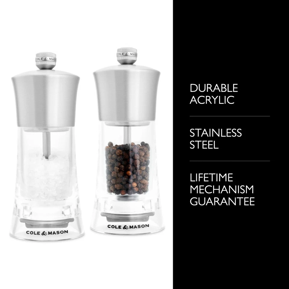 Bromley Salt & Pepper Mill Gift Set, 6" - Salt & Pepper Grinders with Ultra-S... - Image 2 of 4