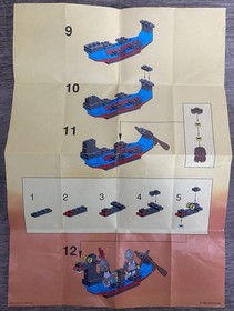 Lego Castle 1547 Black Knights Boat 100% Complete Instructions no Box Vintage