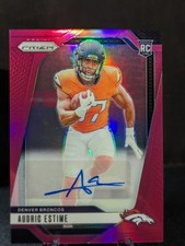 2024 Panini Prizm - Rookies Audric Estime #306 Pink Prizm Autographs (AU, RC)