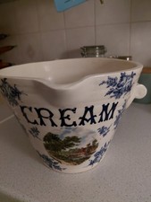 Large Vintage Cream Pail Vase Excellent Condition