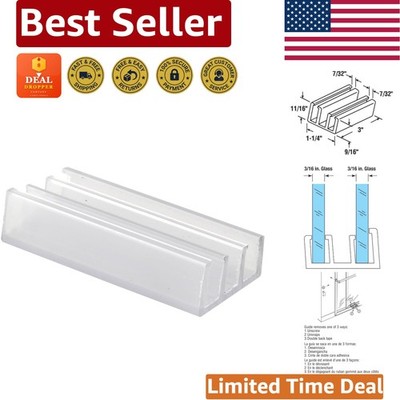 Reinforced Nylon Shower Door Bottom Guide Set - Clear, Reliable & Easy to Apply