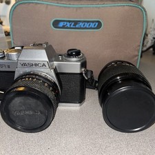 Yashica FR II 50mm Film Camera with Extra Lens , Manual, Flash  Vintage Bag