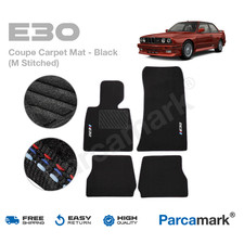 Bmw E30 Coupe 1984-1992 Black Carpet Floor Mat Set M Color Stitch Custom Fit Bmw E30 Coupe 1984-1992 Black Carpet Floor Mat Set M Color Stitch Custom Fit