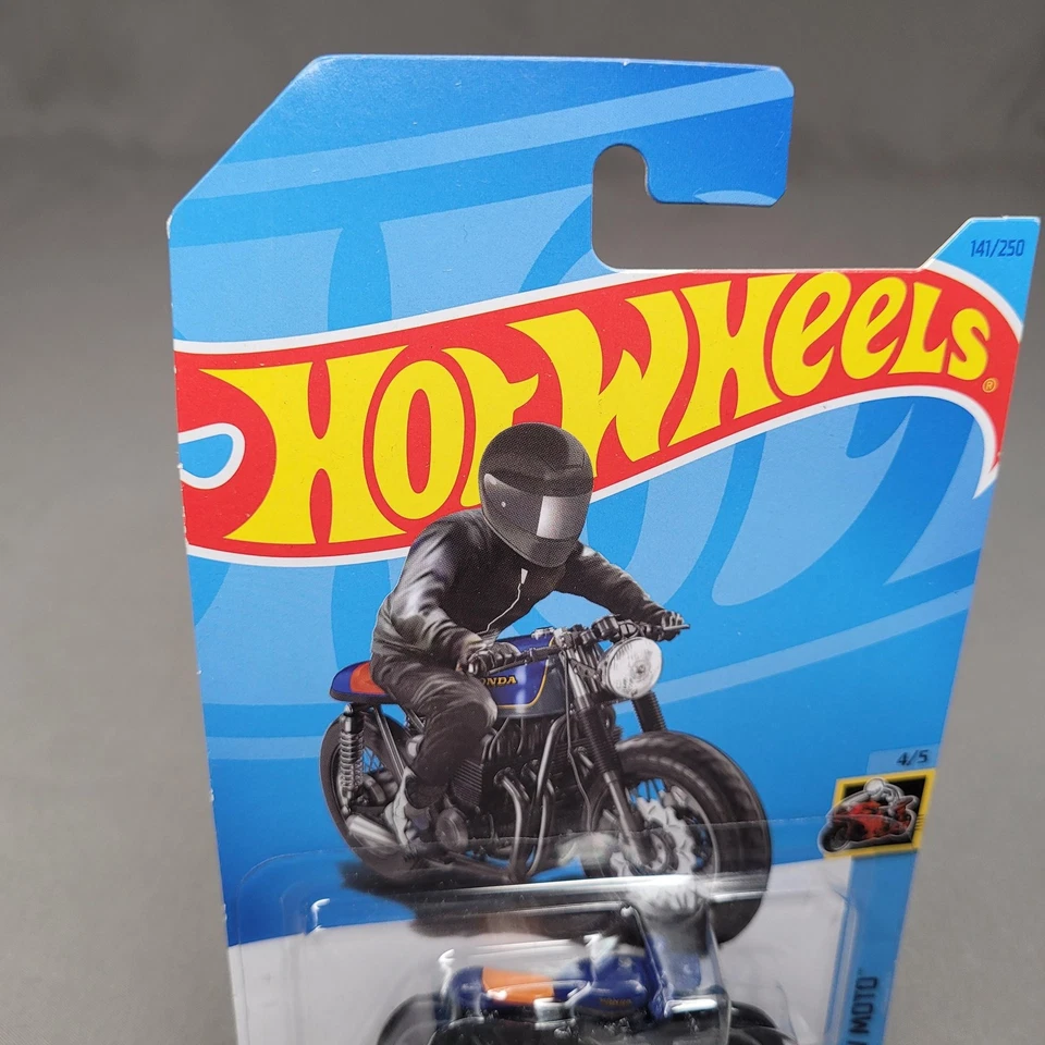 Hot Wheels Honda CB750 Cafe HW Moto 4/5 141/250 2021 Blue Motorcycle Diecast - Image 4 of 4