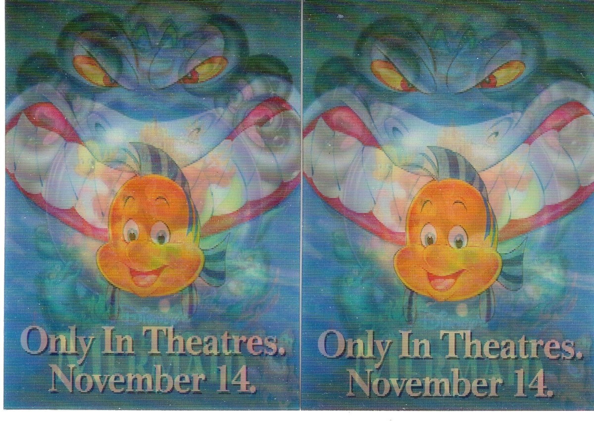 Little Mermaid Disney LENTICULAR 3-D Ariel Promo unused RARE | eBay