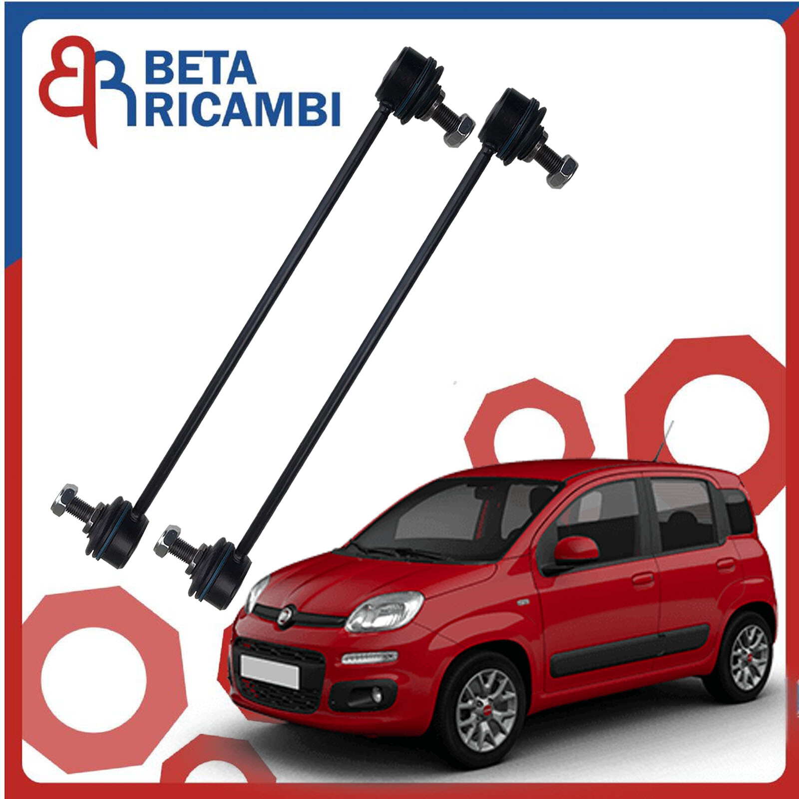 Tiranti Barra Stabilizzatrice Fiat Panda 312 Biellette Puntoni Anteriori 2 Pz - Immagine 1
