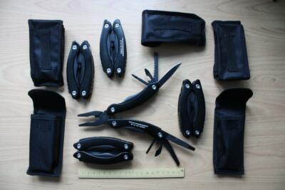 LOT 5x Multitool massiv Taschenmesser mit Gürteltasche Multifunktionswerkzeug !!