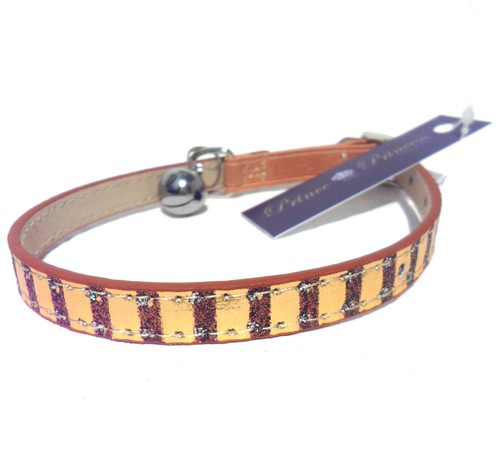 Metallic SAFETY CAT COLLAR Gold Silver Blue Glittery Shine + Bell Brand New UK - Picture 6 of 17