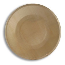 Vaisselle jetable bio- Assiette bois Dia 21cm - 50 pcs