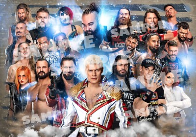 A3 Poster Druck WWE Roman Era 2023 Wrestler Wrestling Randy Orton Sami Zayn 