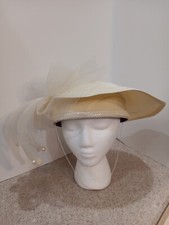 Elegant Large One Sided Wide Brim Ladies Sinamay Hat Church,Wedding,Party,Formal