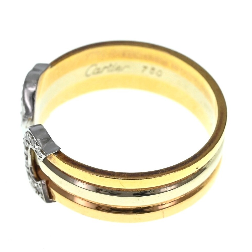 CARTIER 2C Diamond Ring Three color size52/JP12/US6 1/4 Ladies jewelry