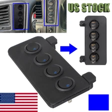 For Chevrolet Silverado GMC LED Switch Panel 4 Toggle BLUE SWITCHES 1999-2007 US