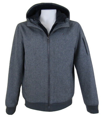 Tommy Hilfiger Soft-Shell Hooded Bomber Jacket with Bib Men's Size Large 