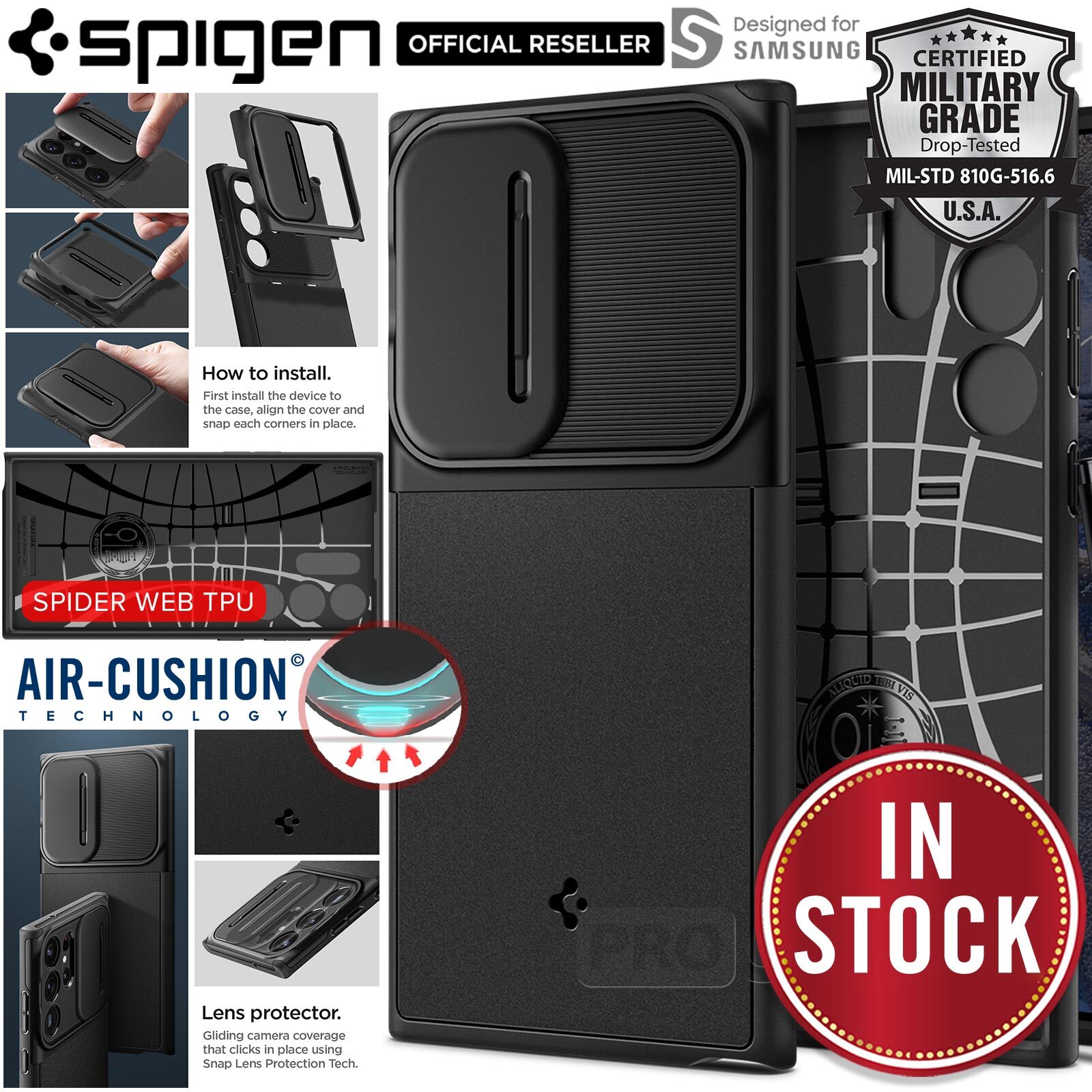 For Samsung Galaxy S23/ Ultra Case SPIGEN Optik Armor Lens Protector Cover eBay