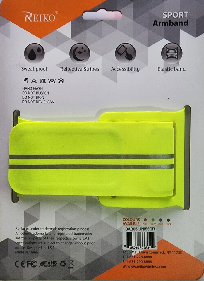 Reiko Running Sports Armband With Touch Screen 5X3X0.5 Inches Device In Green - Image 2 of 4