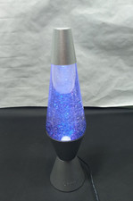 Blue Green Red Multicolor Lava Glitter Lamp Silver Base 14 1/2" Tall