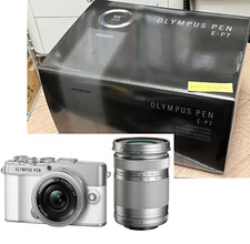 OLYMPUS PEN E-P7 Mirrorless Digital Camera EZ Double Zoom Lens Kit White English